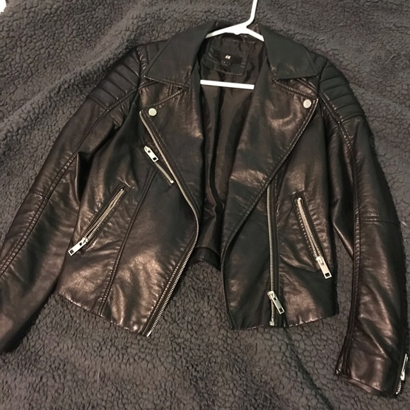 H&M Jackets & Blazers - Black leather jacket from H & M